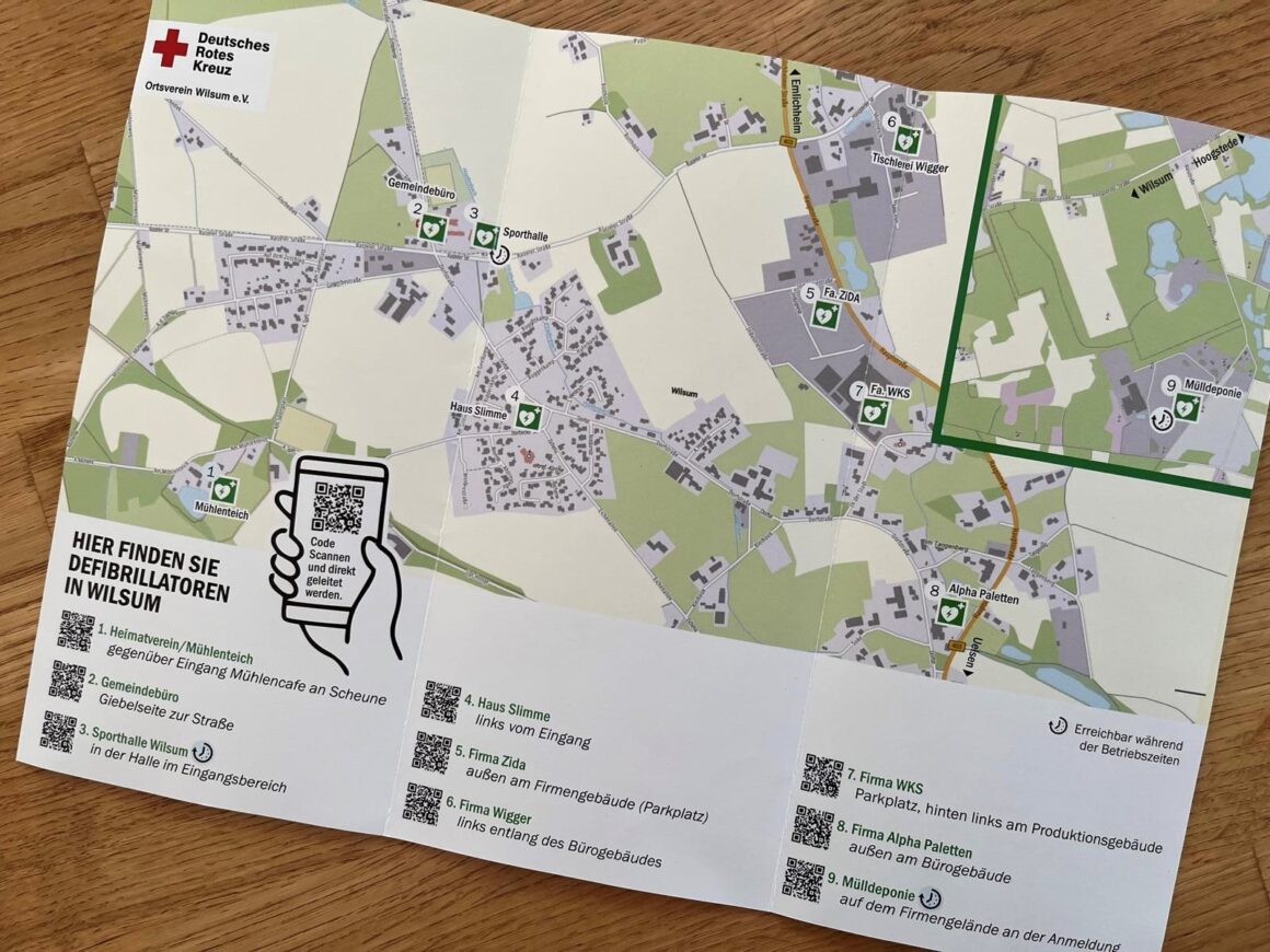 Defibrillatoren und Infomaterial in Wilsum