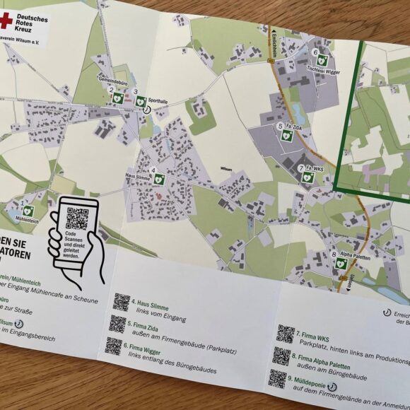 Defibrillatoren und Infomaterial in Wilsum